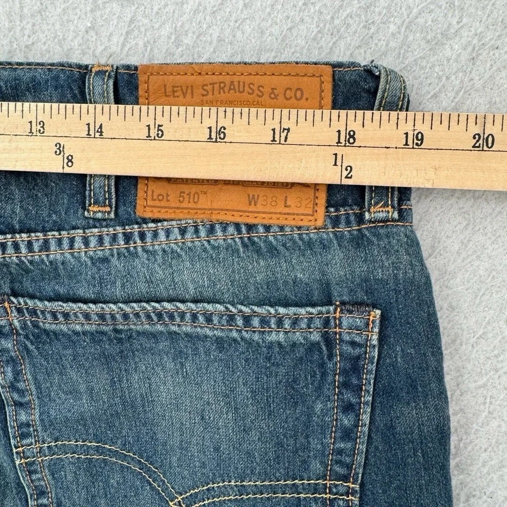 Levis‎ Lot 510 Jeans Performance Mens 38x32 Lightweight Big E Slim Medium Wash